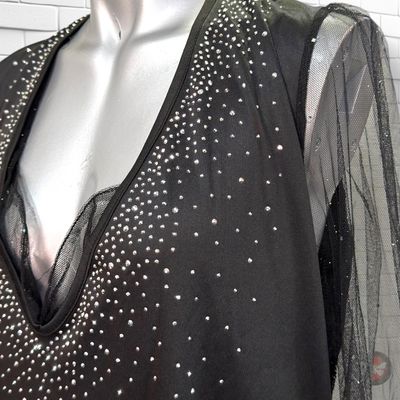 **HOY** Vestido de noche con transparencias  color Negro Talla 3XL