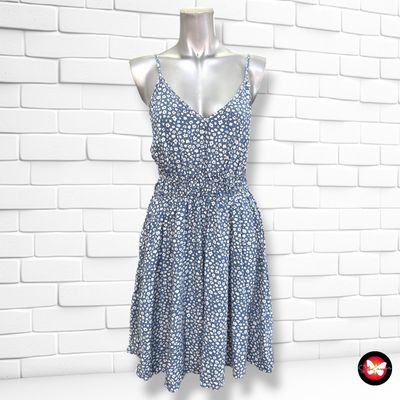 **HOY** Vestido de tirantes de florecitas SHEIN color Celeste y blanco Talla S