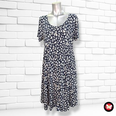 **HOY** Vestido de manga corta JOY’S color Azul marino y blanco Talla S/M