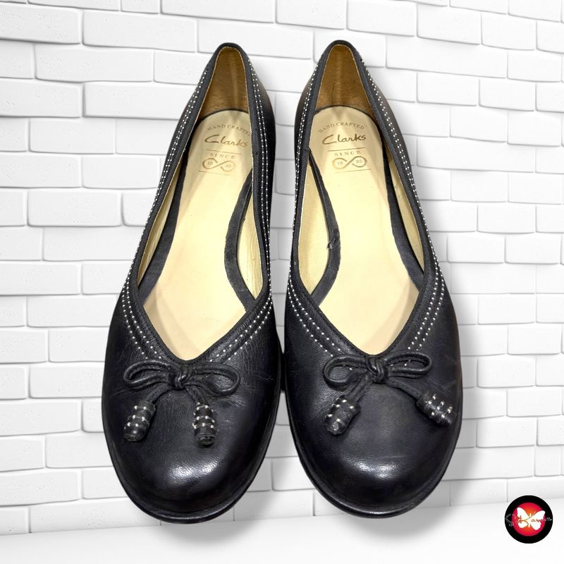 Manoletinas de piel CLARKS color Negro Talla Calzado 38,5 (5,5UK)