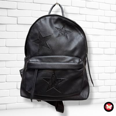 **HOY** Mochila con estrellas de purpurina  color Negro Talla MEDIANO