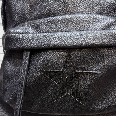 **HOY** Mochila con estrellas de purpurina  color Negro Talla MEDIANO