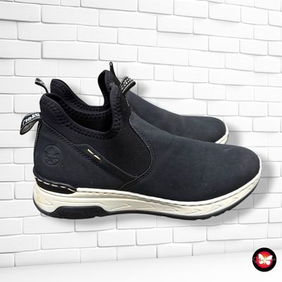 **HOY** Zapatillas de piel y neopreno RIEKER color Negro Talla Calzado 40