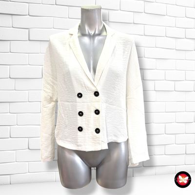 **HOY** Chaqueta tipo blazer corta PRIMARK color Blanco Talla 34