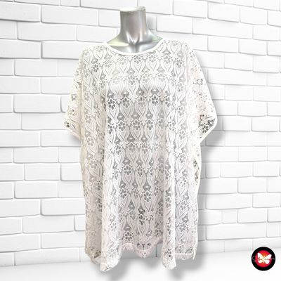 **HOY** Poncho abierto de encaje  color Blanco Talla ÚNICA