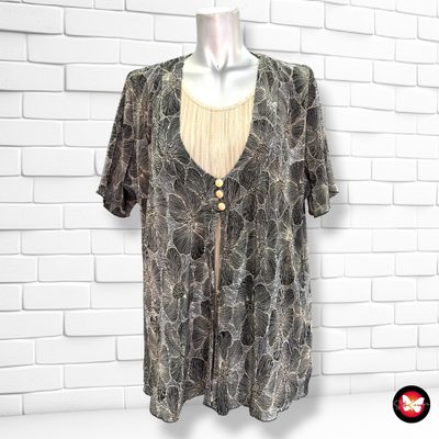 **HOY** Blusa + chaqueta plisada BASSINI color Negro y beige Talla 48