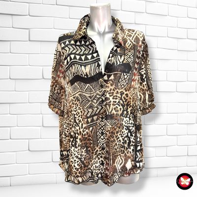 **HOY** Camisa traslúcida CANDA color Animal print Talla 50