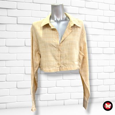 **HOY** Camisa cropped de manga larga DIVIDED color Beige Talla S