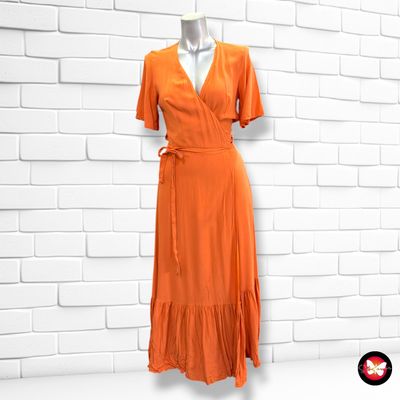 **HOY** Vestido largo cruzado PRIMARK color Calabaza Talla 34