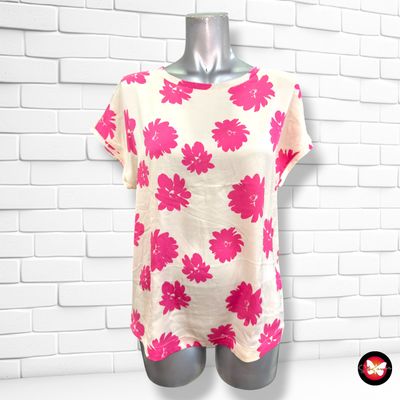 **HOY** Blusa de manga corta M&S COLLECTION color Crema y rosa Talla 34 (6UK)