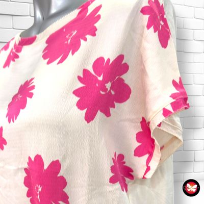 **HOY** Blusa de manga corta M&S COLLECTION color Crema y rosa Talla 34 (6UK)