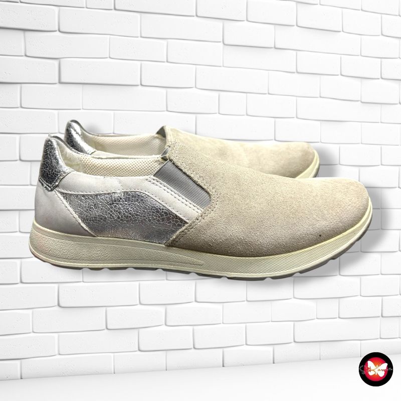 Zapatillas de ante color Beige y plateado Talla Calzado 37