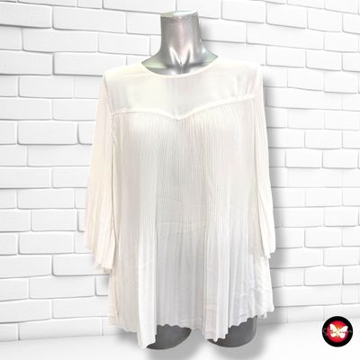 **HOY** Blusa de media manga plisada ONLY color Blanco Talla 38