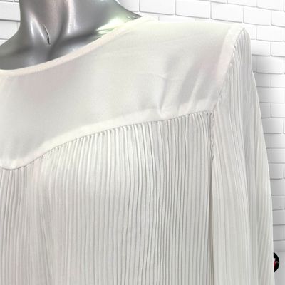 **HOY** Blusa de media manga plisada ONLY color Blanco Talla 38