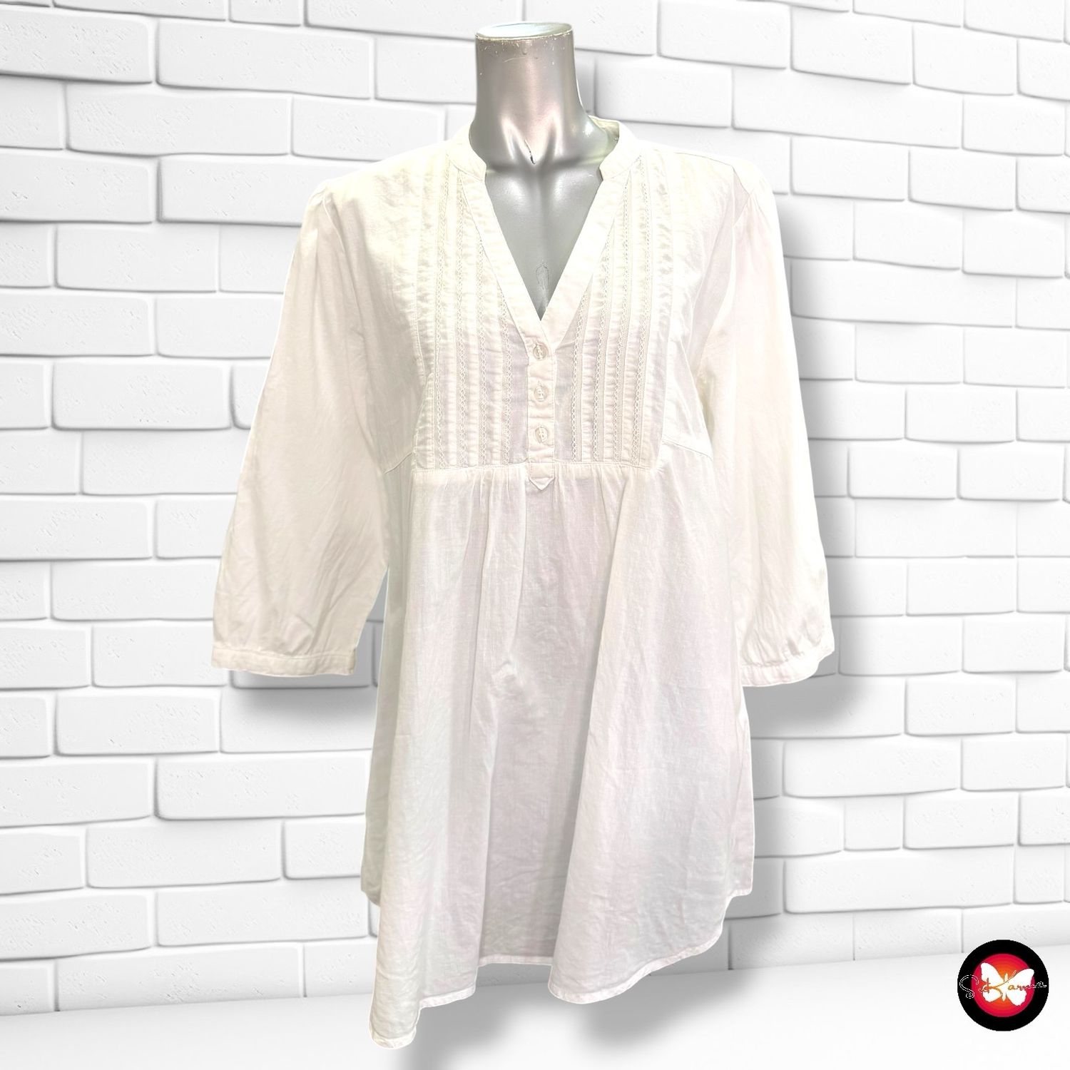 Blusa de media manga MARTA EN BRAZIL color Blanco Talla XL