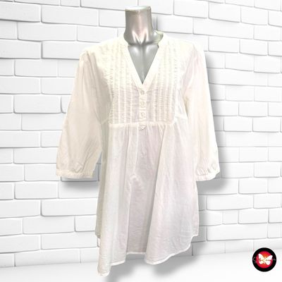 **HOY** Blusa de media manga MARTA EN BRAZIL color Blanco Talla XL