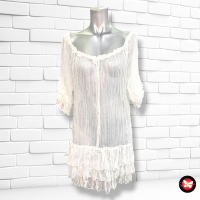 **HOY** Blusón traslúcido color Blanco Talla S (grande)