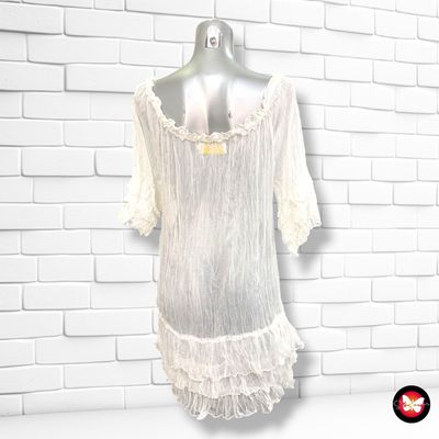 **HOY** Blusón traslúcido color Blanco Talla S (grande)