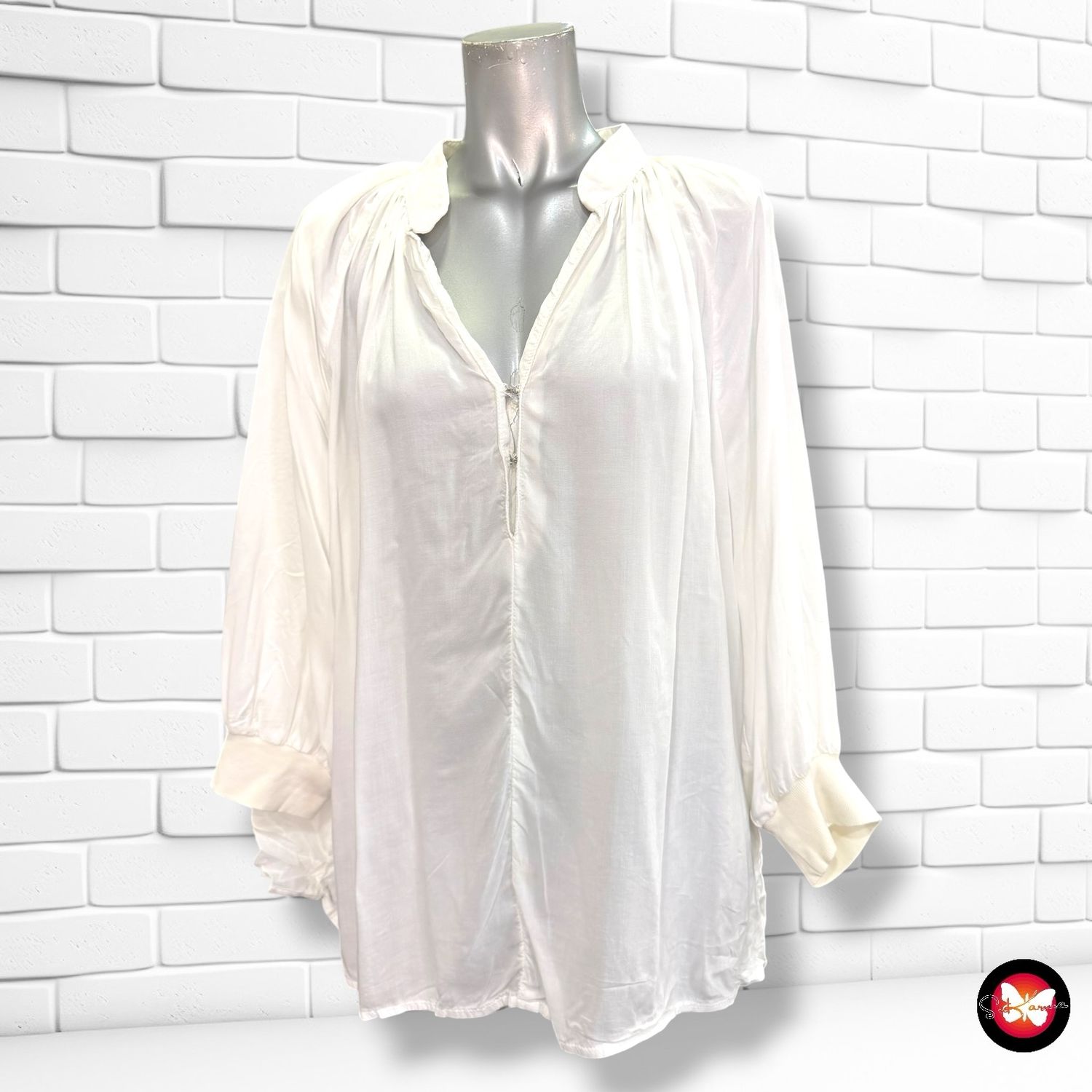 Blusa de mangas fluidas con puños H&amp;M color Blanco Talla S/M