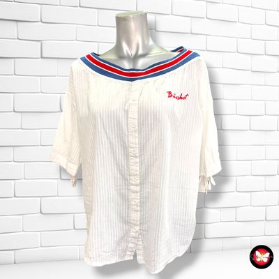 **HOY** Blusa escote barco color Blanco, azul y rojo Talla L