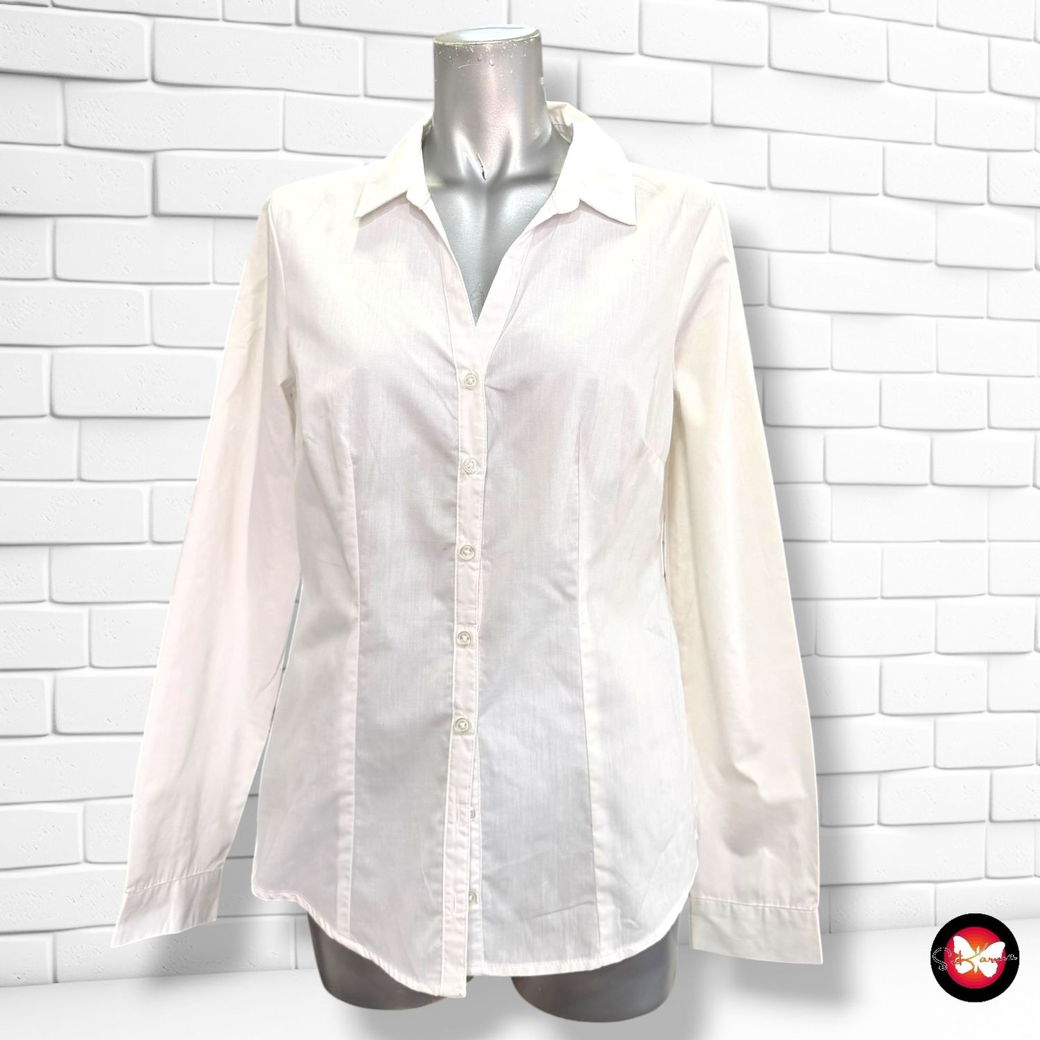 Camisa básica de manga larga KIABI color Blanco Talla 38