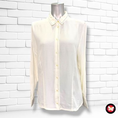 **HOY** Camisa de manga larga con pespunte MANGO color Hueso Talla S