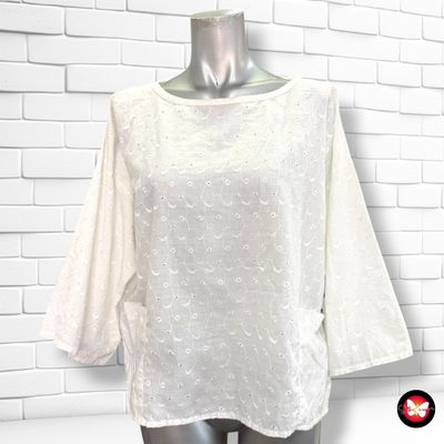 **HOY** Blusa con bordados y bolsillos color Blanco Talla ÚNICA