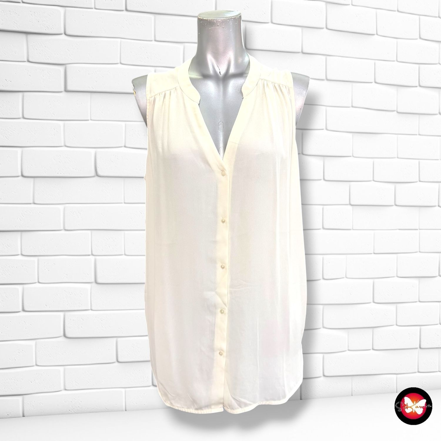 Camisa sin mangas H&amp;M color Hueso Talla S