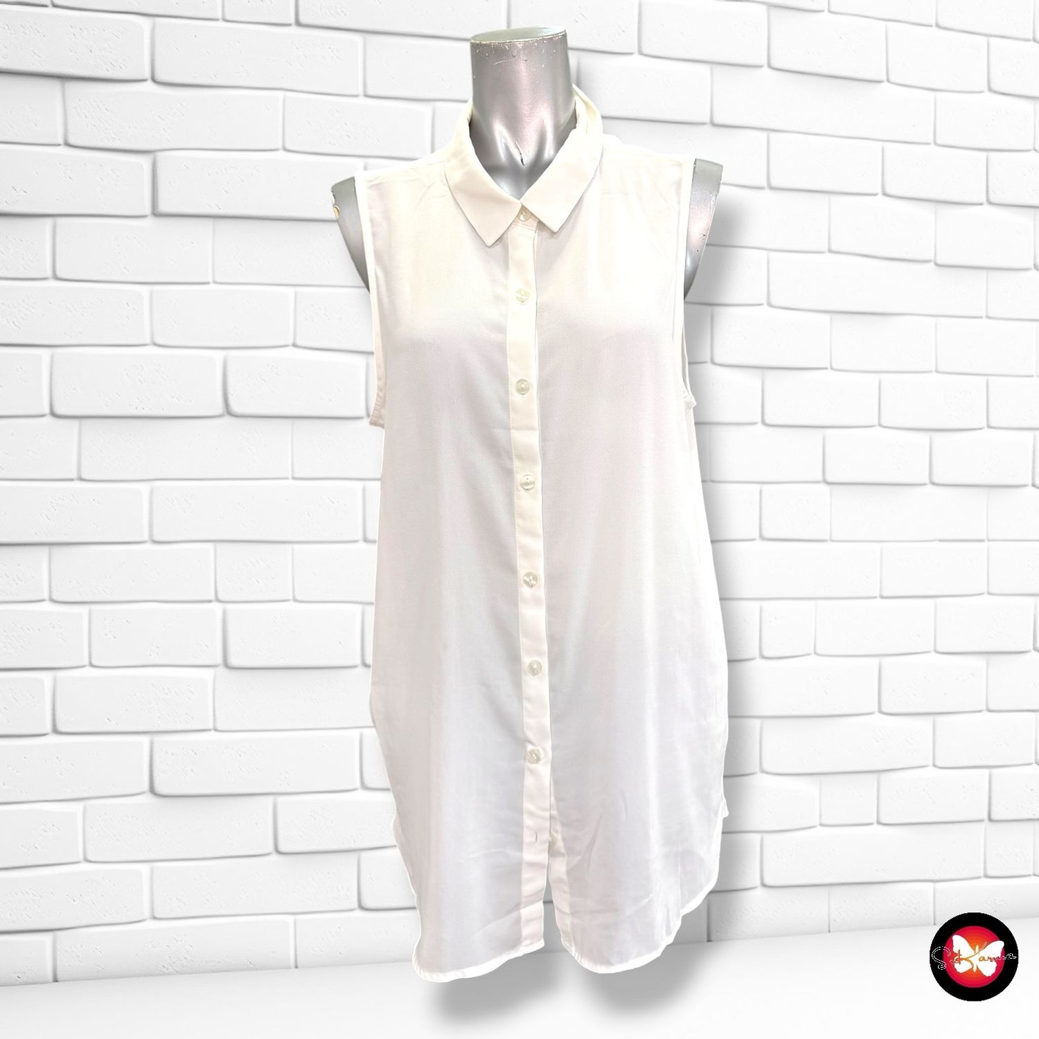 Camisa sin mangas DIVIDED color Blanco Talla S