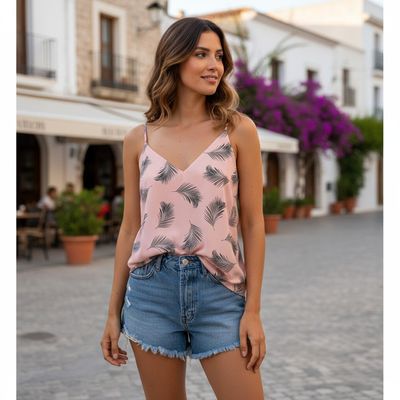 Blusa de tirantes estampado hojas PRIMARK Talla 38