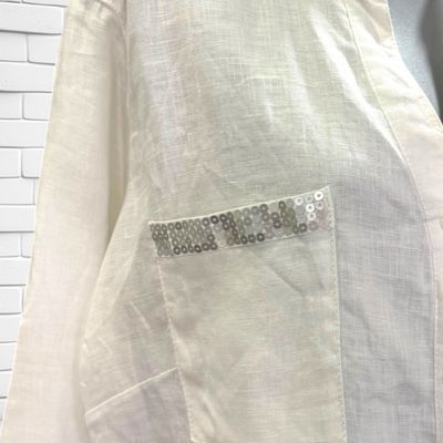 **HOY** Camisa de lino CLARINA color Blanco Talla 44