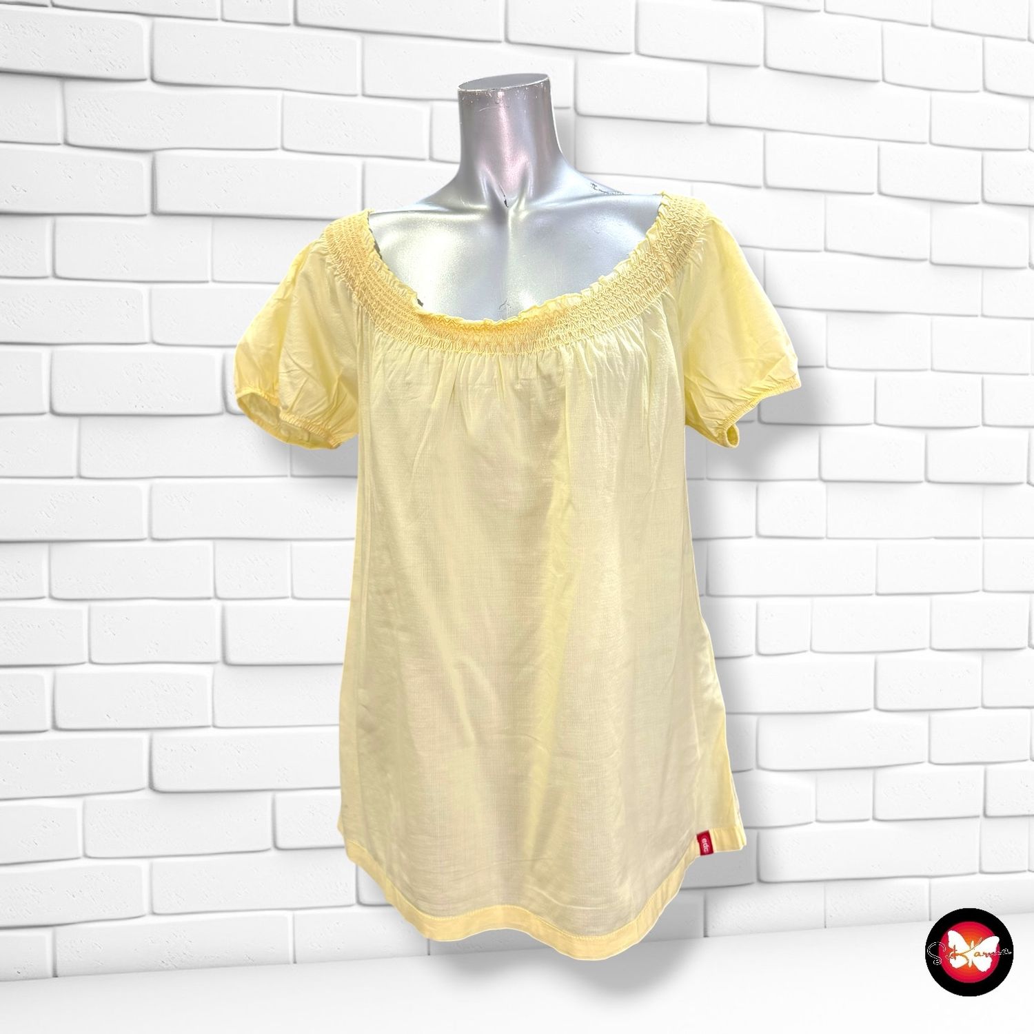 Blusa escote barco EDC color Amarillo Talla L