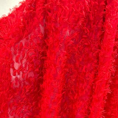 **HOY** Chaqueta traslúcida con flequitos CHANAZ COUTURE color Rojo Talla XL (grande)