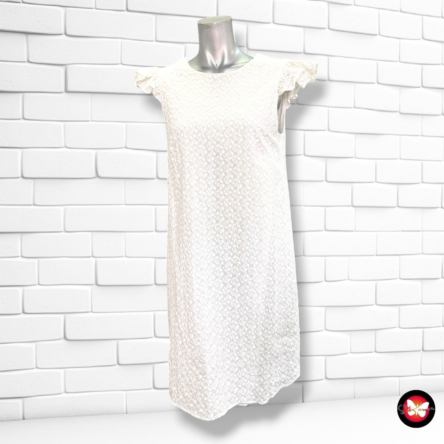 Vestido con volantes MANGO color Blanco Talla S