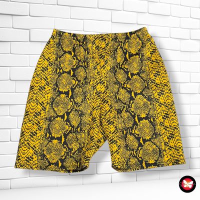 **HOY** Mallas cortas estampado serpiente PRETTYLITTLETHING color Amarillo y negro Talla 34