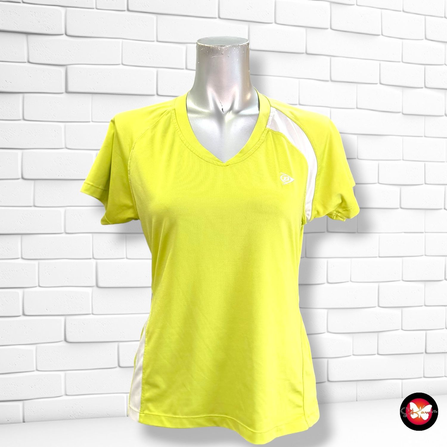Camiseta deportiva DUNLOP color Lima y blanco Talla M