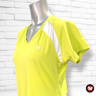 Camiseta deportiva DUNLOP color Lima y blanco Talla M