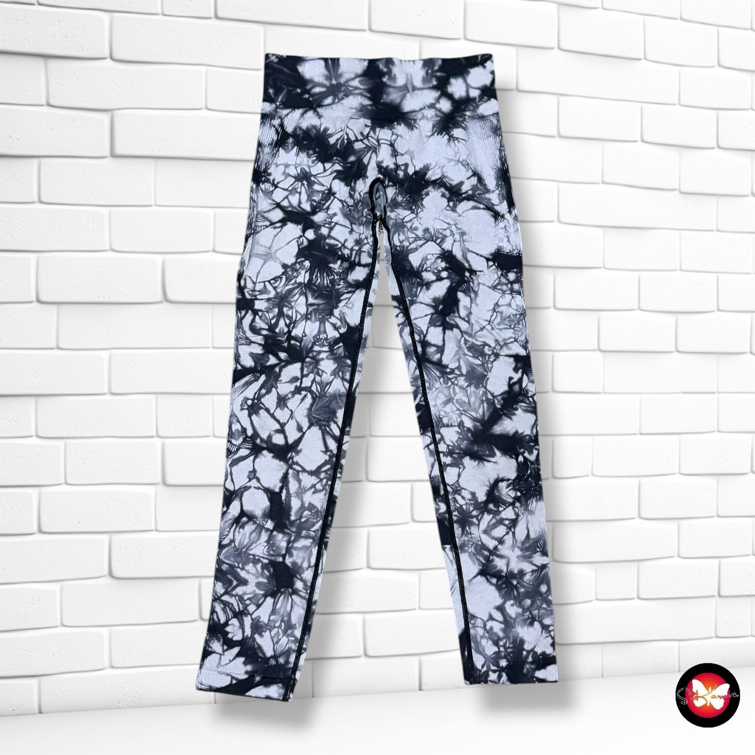 Mallas deportivas de microfibra tie-dye  color Gris y negro Talla S