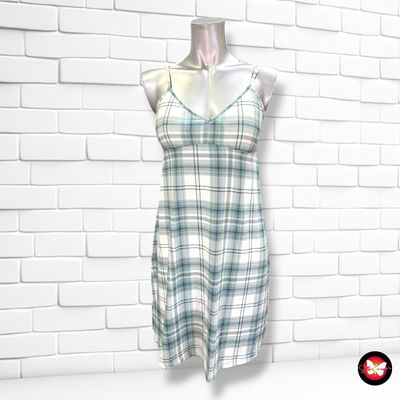 **HOY** Vestido de cuadros LA VIE EN ROSE color Celeste y blanco Talla S