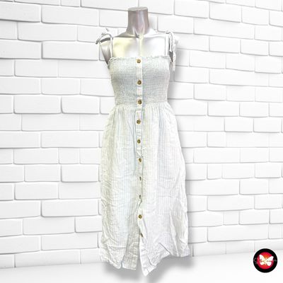 **HOY** Vestido midi de rayitas GAP color Celeste y blanco Talla XS