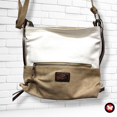 **HOY** Bolso bandolera TOM TAILOR color Blanco y camel Talla MEDIANO