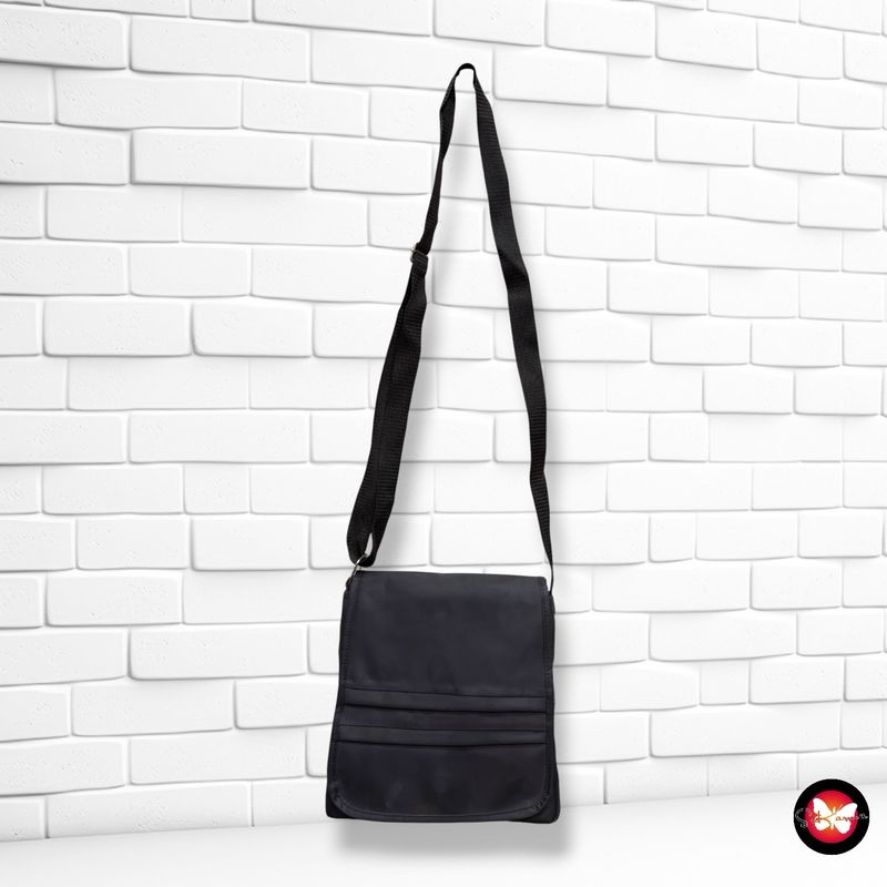 Bolso bandolera de tela color Negro Talla MEDIANO