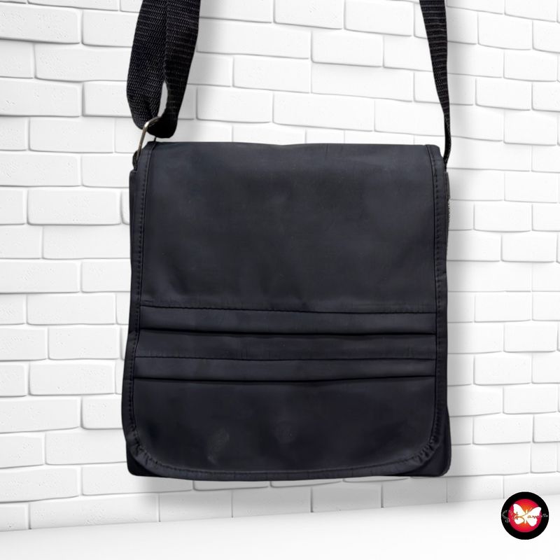 Bolso bandolera de tela color Negro Talla MEDIANO