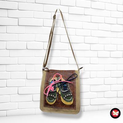 **HOY** Bolso bandolera de tela color Camel Talla PEQUEÑO