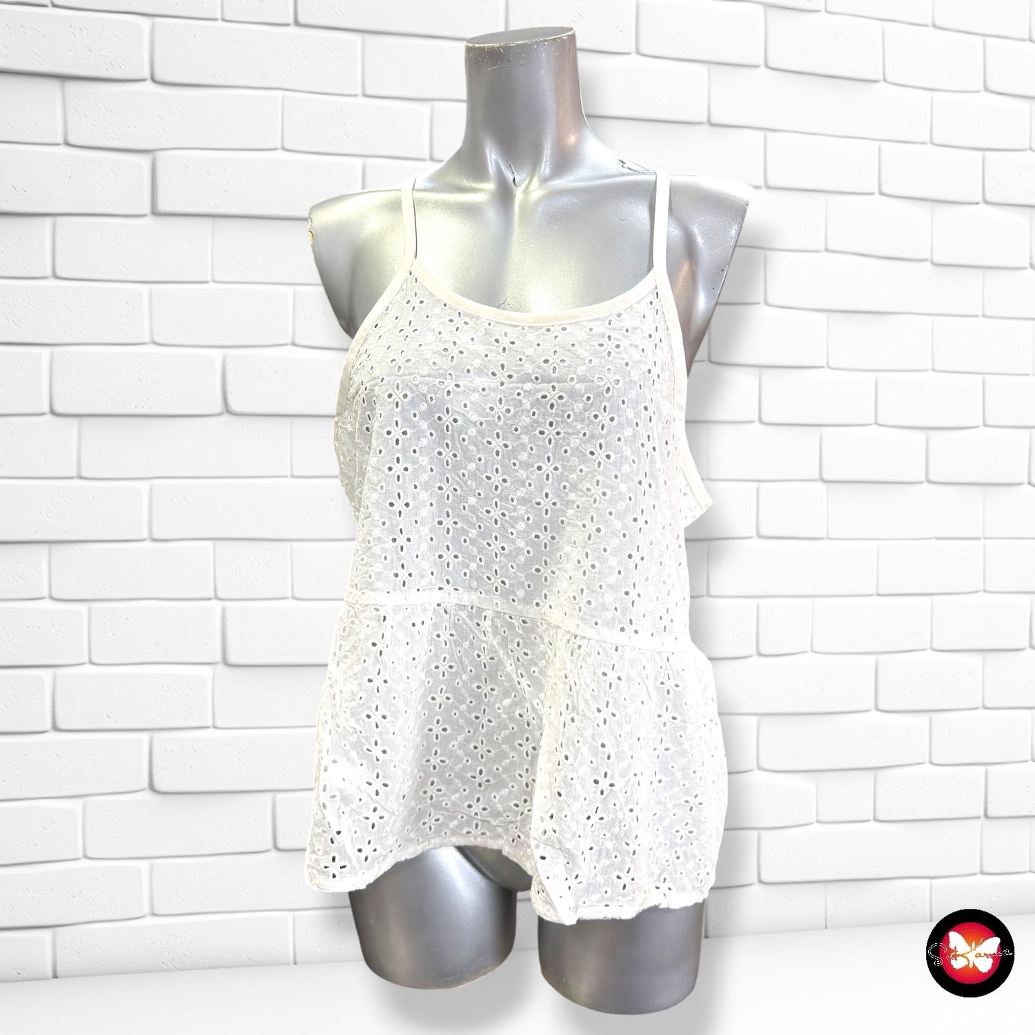 Blusa de tirantes caladita SHEIN color Blanco Talla 40/42