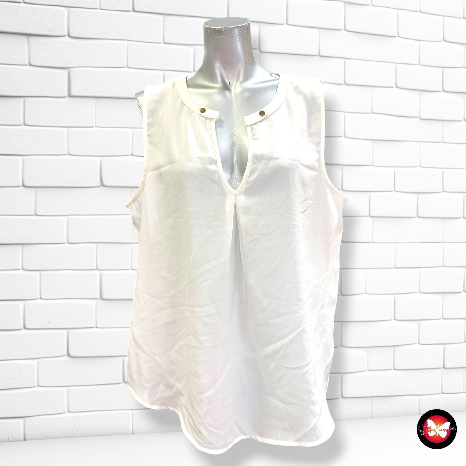 Blusa traslúcida color Blanco Talla L