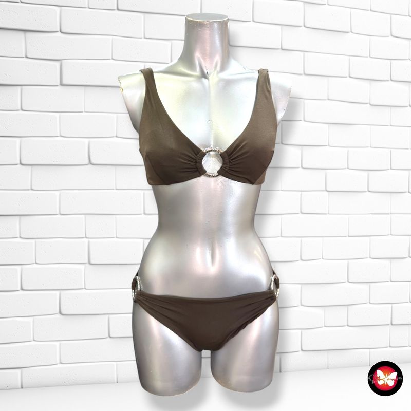 Bikini con anillas color Verde oliva Talla XS