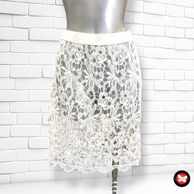Falda de encaje (traslúcida)  color Blanco Talla S