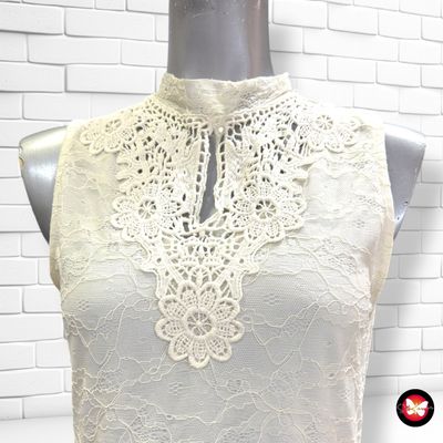 Vestido de encaje  color Hueso Talla S