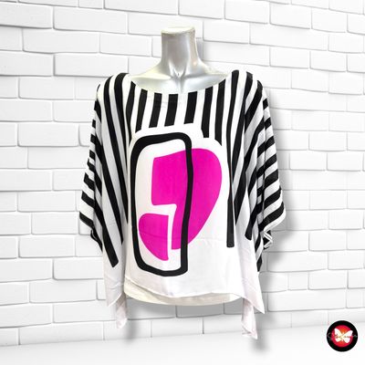 **HOY** Blusa corte mariposa JOSEPH RIBKOFF color Blanco, negro y rosa Talla 36/38